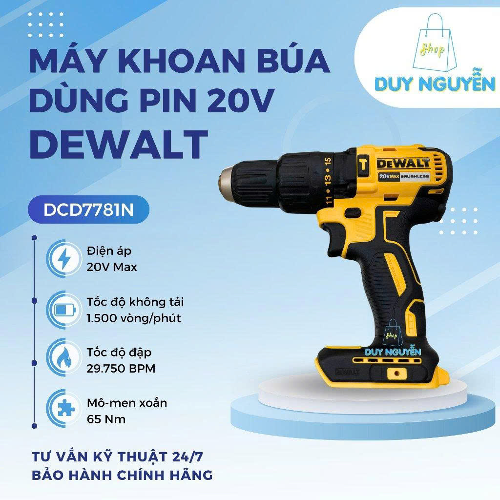 Máy khoan búa dùng pin 20V - Công Ty TNHH Một Thành Viên Kỹ Thuật Hàn Duy Nguyễn